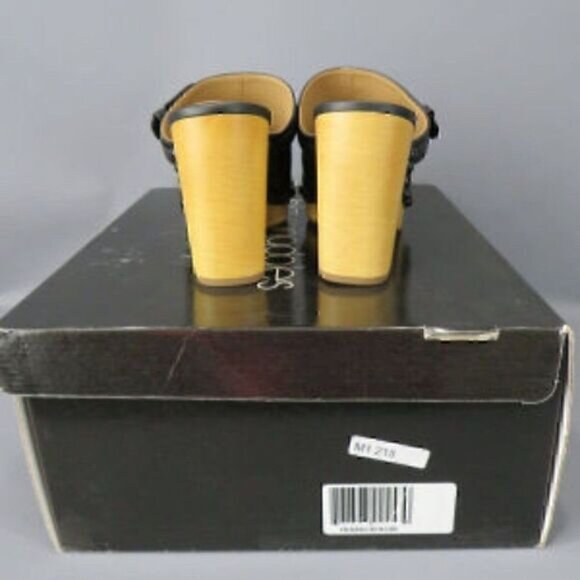 Sam Edelman Nyla Buckle Slip on Black Block Heel Clog Shoes 9.5 - Picture 9 of 12